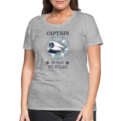 Frauen Premium T-Shirt - Captain - Grau meliert