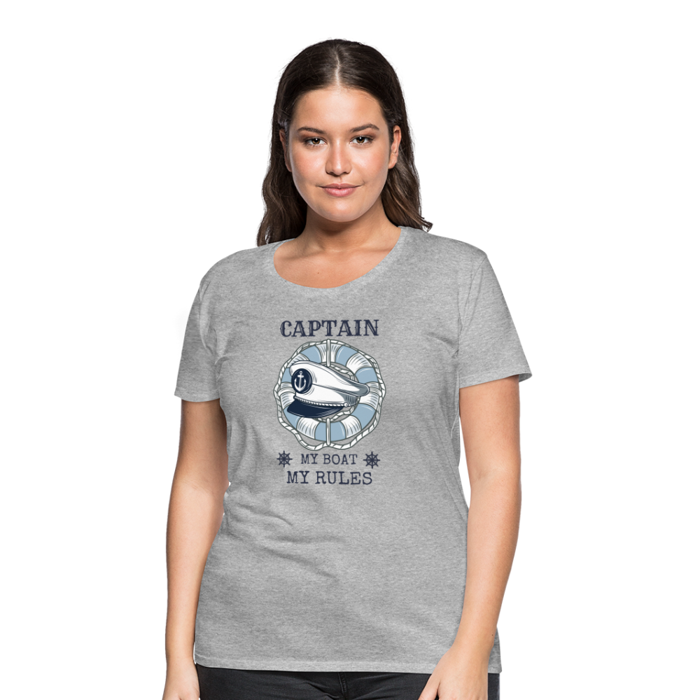 Frauen Premium T-Shirt - Captain - Grau meliert