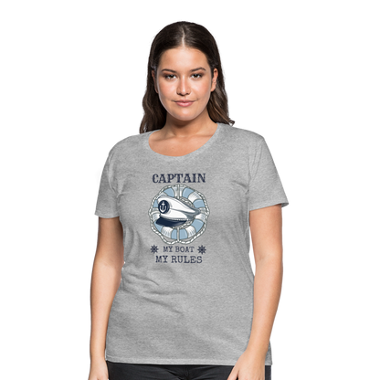 Frauen Premium T-Shirt - Captain - Grau meliert