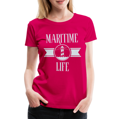 Frauen Premium T-Shirt - Maritime Life Light - dunkles Pink