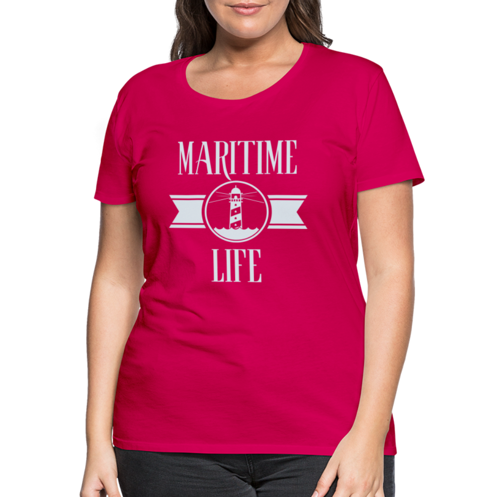 Frauen Premium T-Shirt - Maritime Life Light - dunkles Pink