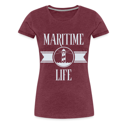 Frauen Premium T-Shirt - Maritime Life Light - Bordeauxrot meliert