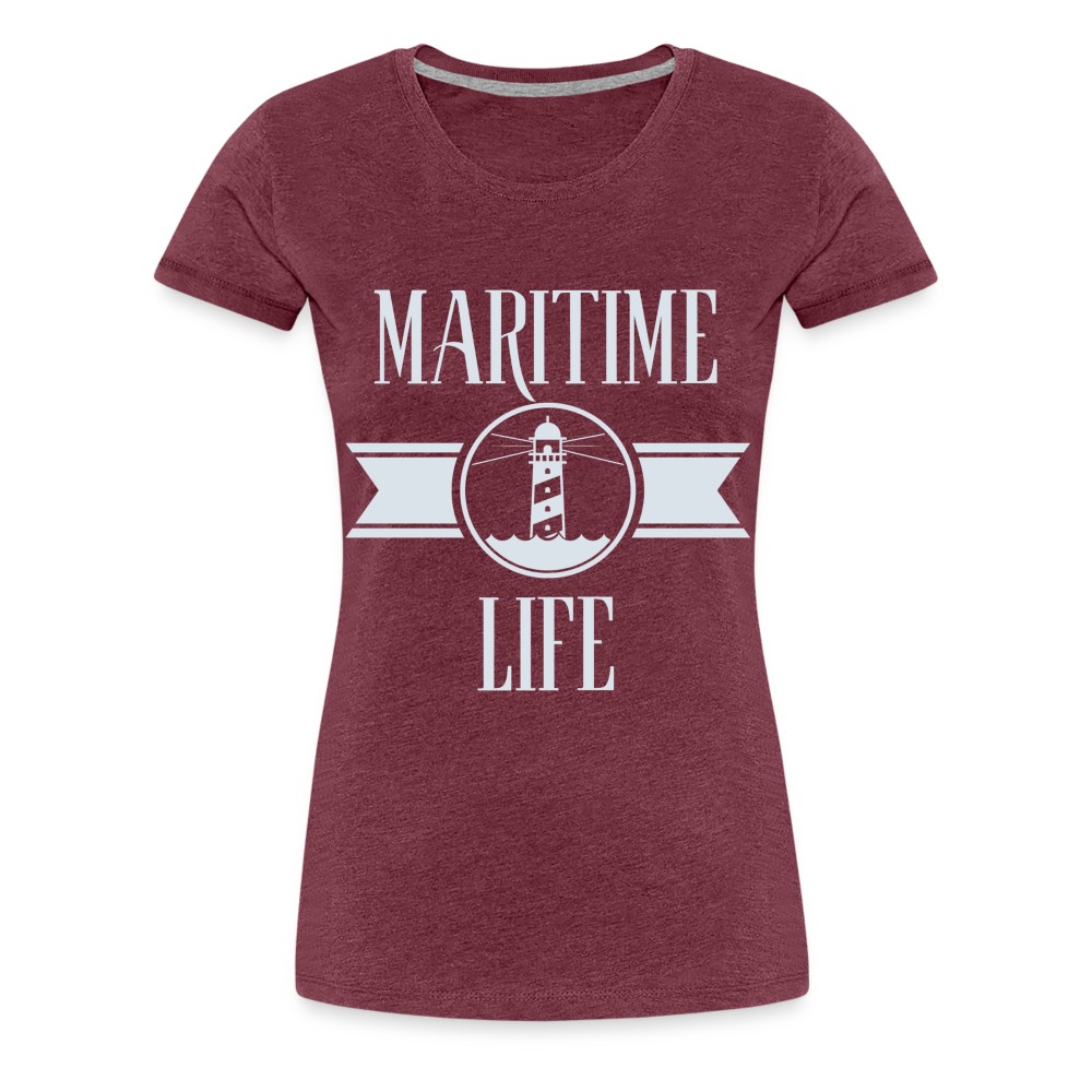 Frauen Premium T-Shirt - Maritime Life Light - Bordeauxrot meliert