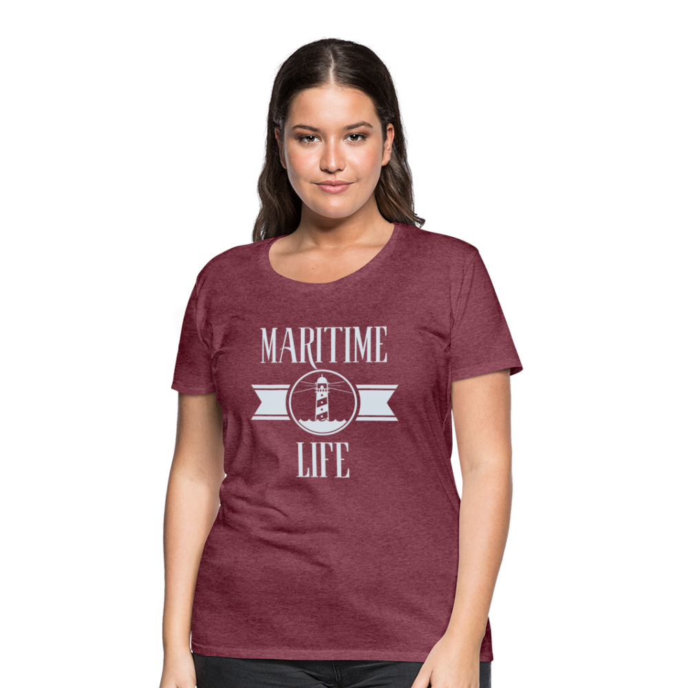 Frauen Premium T-Shirt - Maritime Life Light - Bordeauxrot meliert