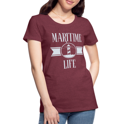 Frauen Premium T-Shirt - Maritime Life Light - Bordeauxrot meliert