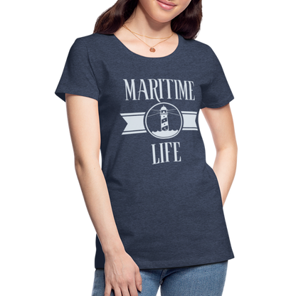 Frauen Premium T-Shirt - Maritime Life Light - Blau meliert