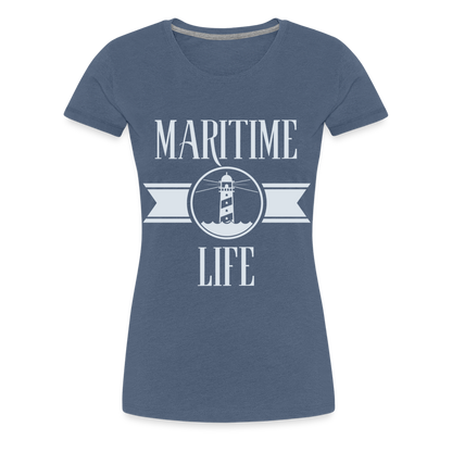 Frauen Premium T-Shirt - Maritime Life Light - Blau meliert