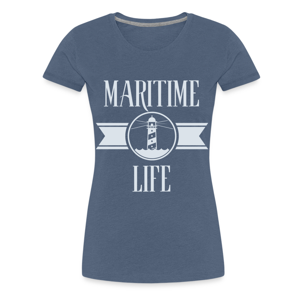 Frauen Premium T-Shirt - Maritime Life Light - Blau meliert