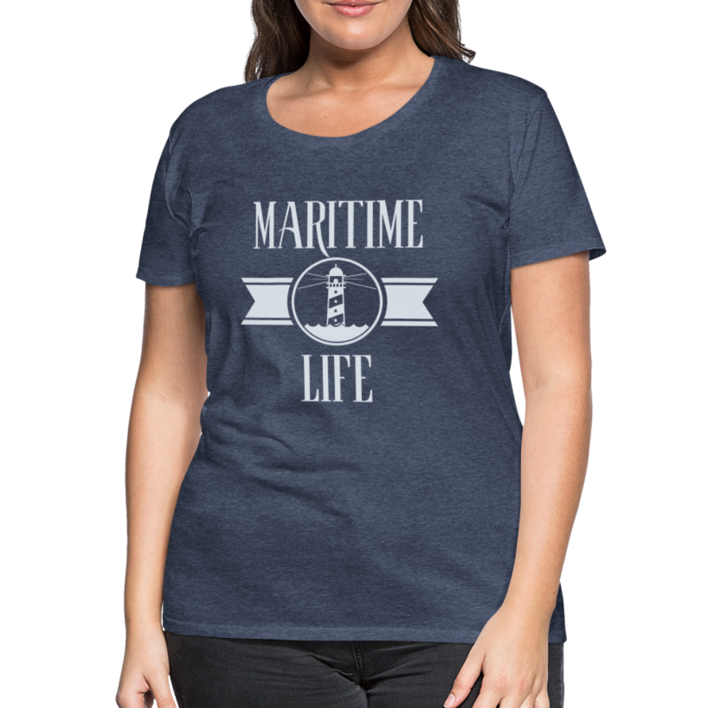 Frauen Premium T-Shirt - Maritime Life Light - Blau meliert