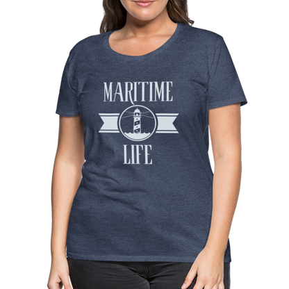 Frauen Premium T-Shirt - Maritime Life Light - Blau meliert