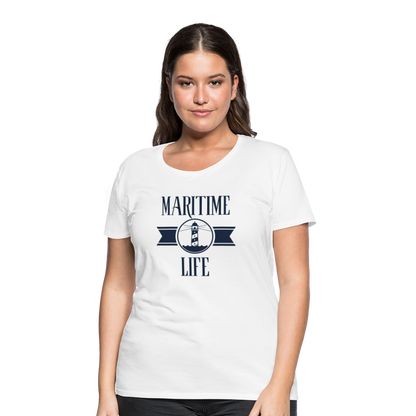 Frauen Premium T-Shirt - Maritim Life Navi - weiß