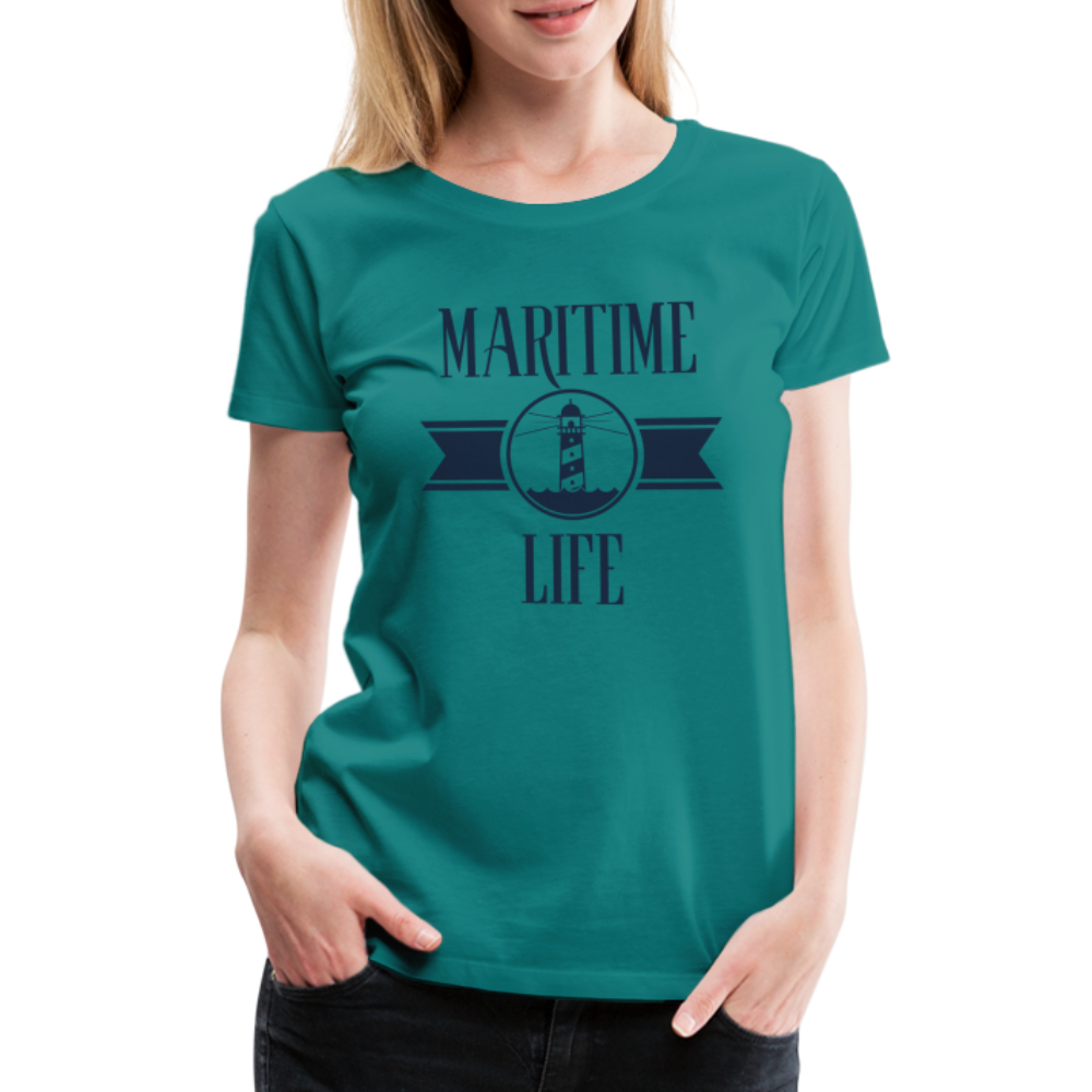 Frauen Premium T-Shirt - Maritim Life Navi - Divablau