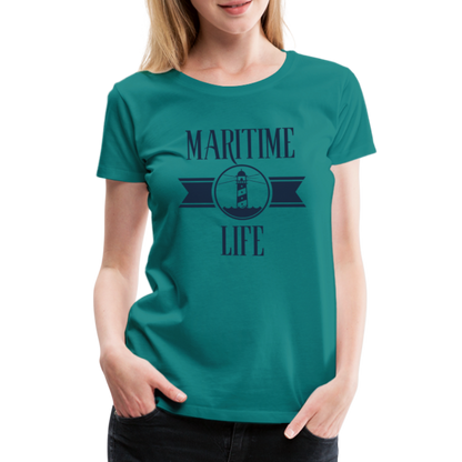 Frauen Premium T-Shirt - Maritim Life Navi - Divablau