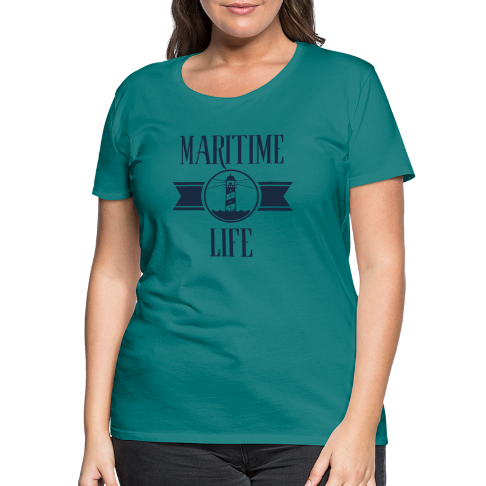 Frauen Premium T-Shirt - Maritim Life Navi - Divablau