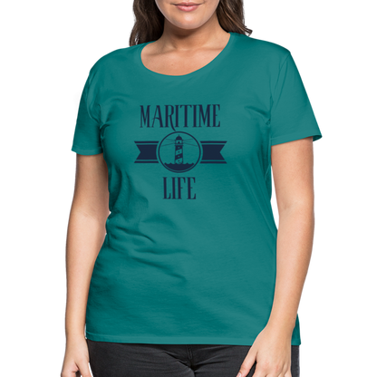 Frauen Premium T-Shirt - Maritim Life Navi - Divablau