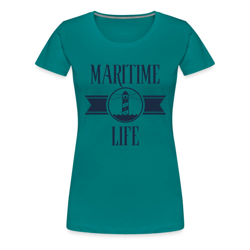 Frauen Premium T-Shirt - Maritim Life Navi - Divablau