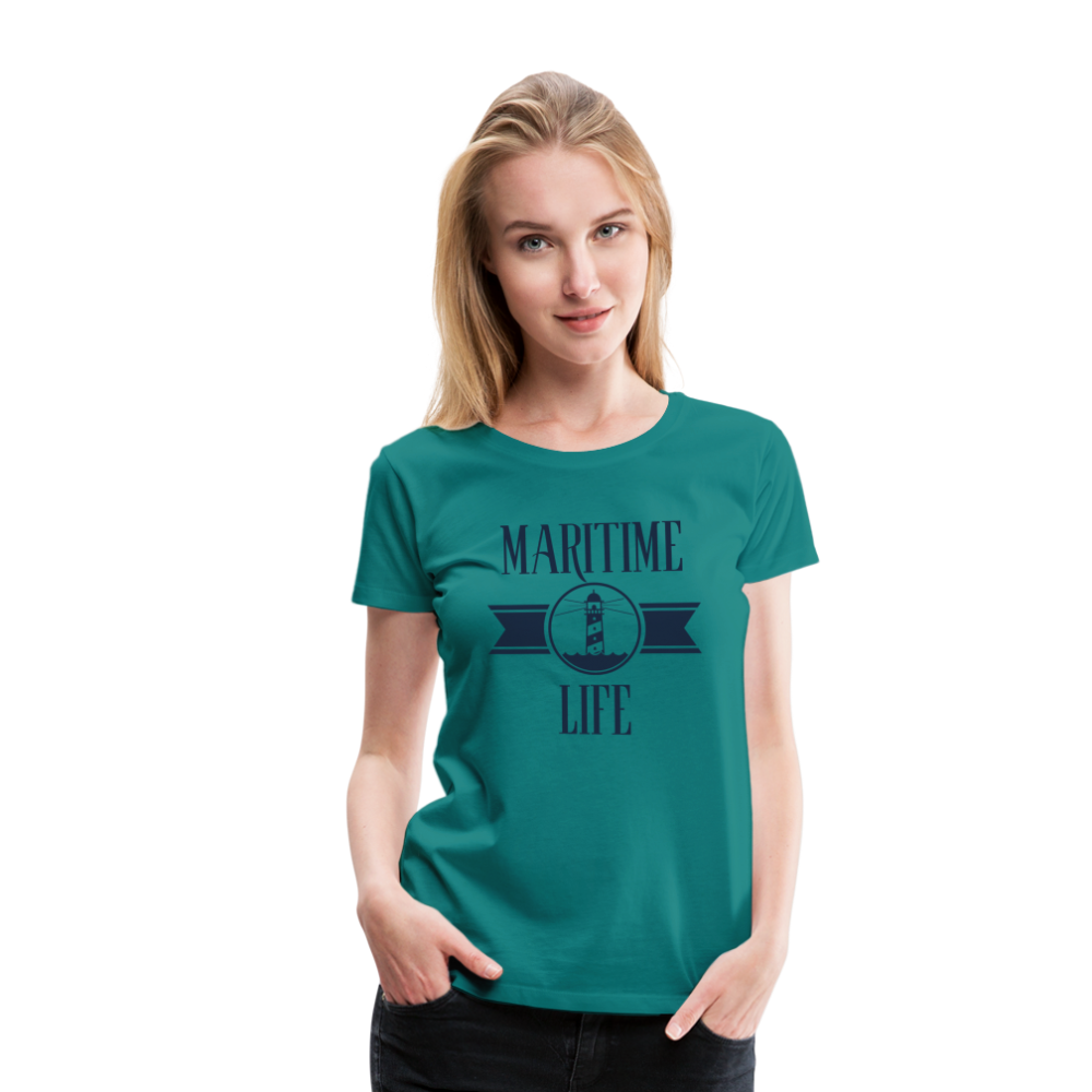 Frauen Premium T-Shirt - Maritim Life Navi - Divablau