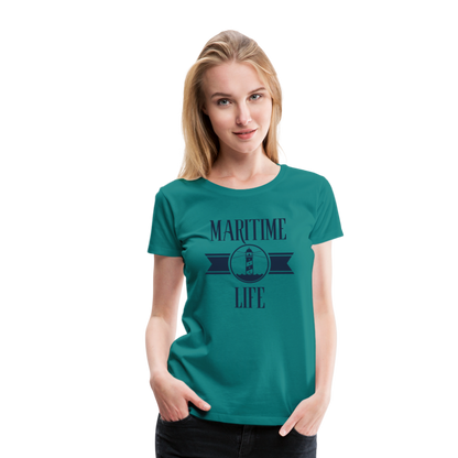 Frauen Premium T-Shirt - Maritim Life Navi - Divablau