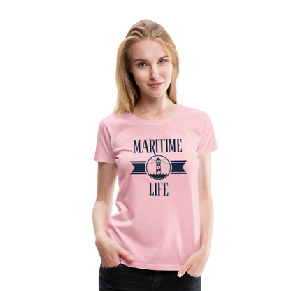 Frauen Premium T-Shirt - Maritim Life Navi - Hellrosa