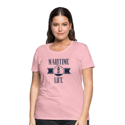 Frauen Premium T-Shirt - Maritim Life Navi - Hellrosa