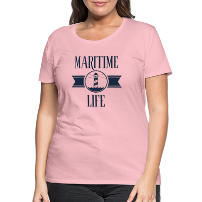 Frauen Premium T-Shirt - Maritim Life Navi - Hellrosa