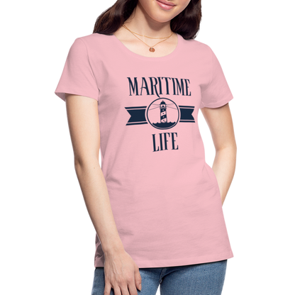 Frauen Premium T-Shirt - Maritim Life Navi - Hellrosa