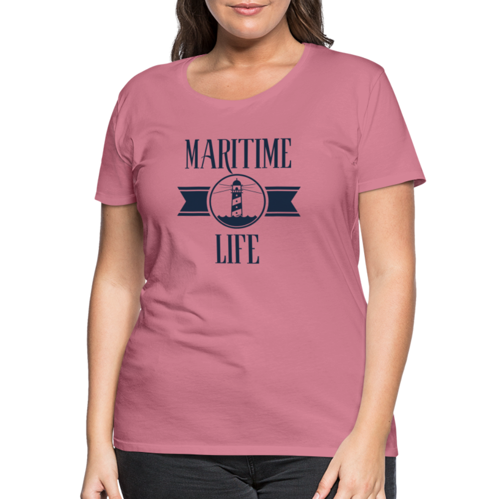 Frauen Premium T-Shirt - Maritim Life Navi - Malve