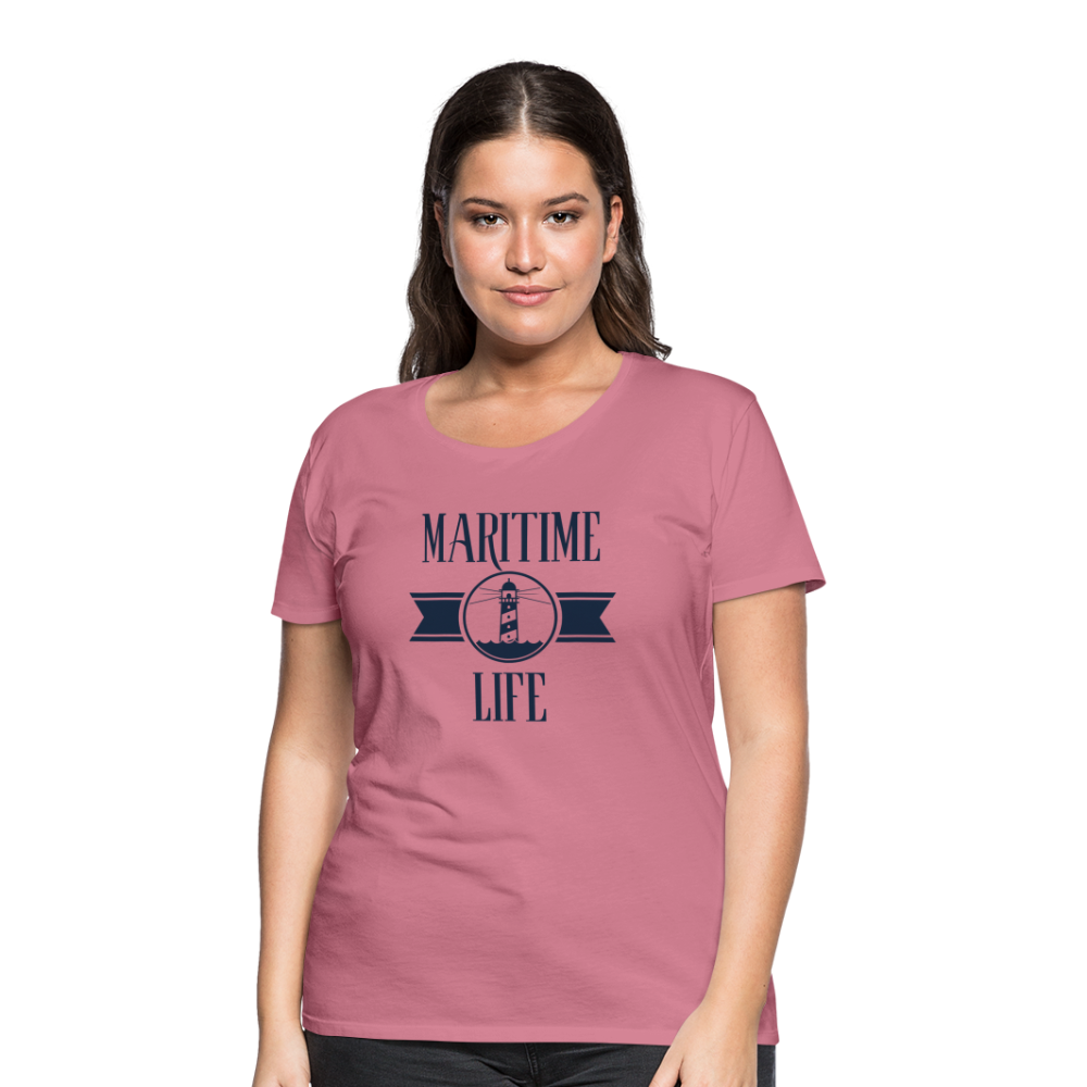 Frauen Premium T-Shirt - Maritim Life Navi - Malve