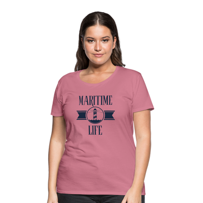 Frauen Premium T-Shirt - Maritim Life Navi - Malve