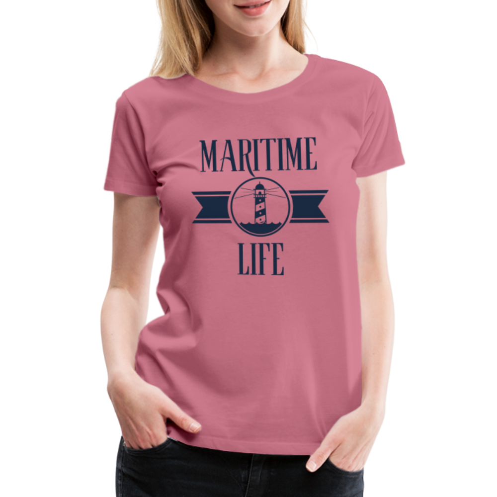 Frauen Premium T-Shirt - Maritim Life Navi - Malve