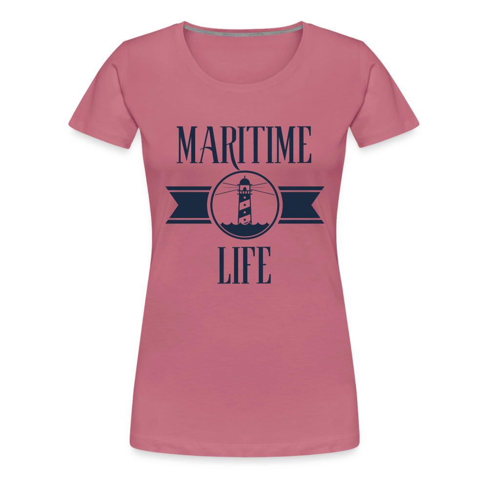 Frauen Premium T-Shirt - Maritim Life Navi - Malve