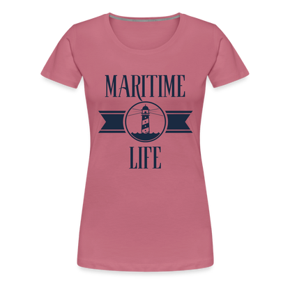 Frauen Premium T-Shirt - Maritim Life Navi - Malve