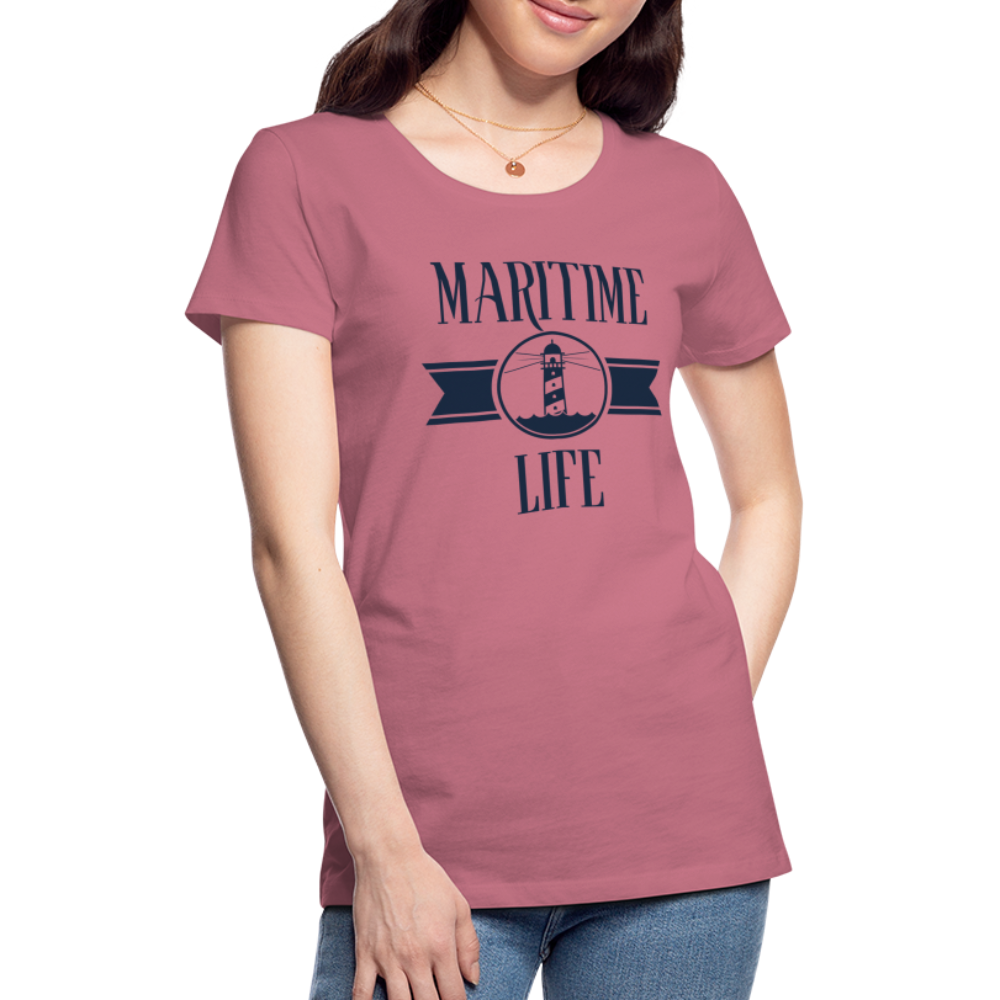 Frauen Premium T-Shirt - Maritim Life Navi - Malve