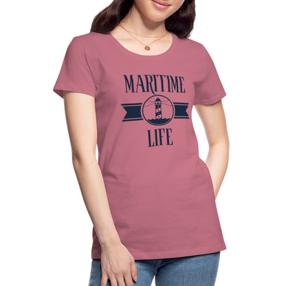 Frauen Premium T-Shirt - Maritim Life Navi - Malve