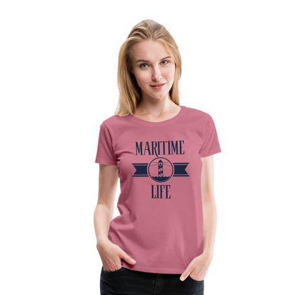 Frauen Premium T-Shirt - Maritim Life Navi - Malve