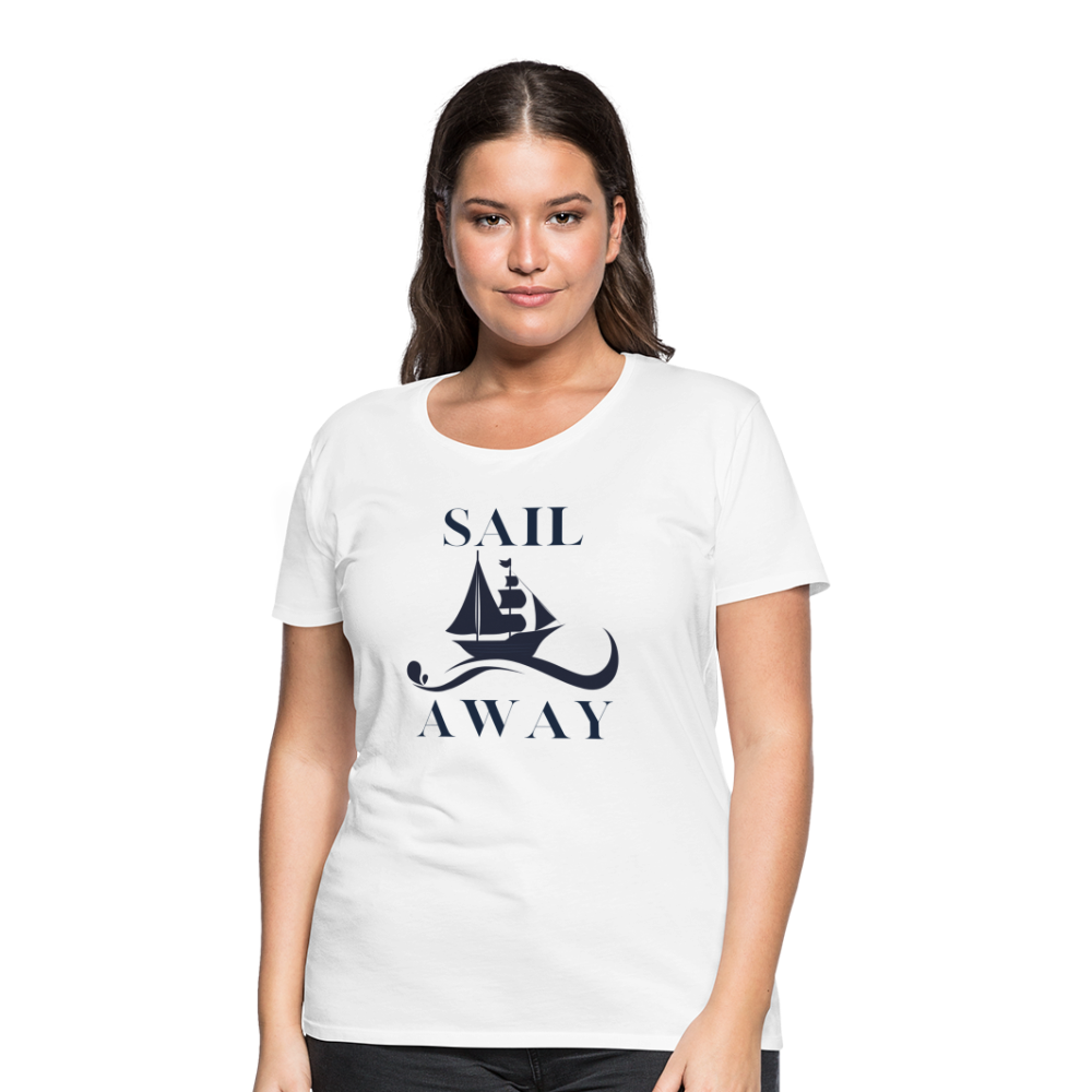 Frauen Premium T-Shirt - Sail away - weiß