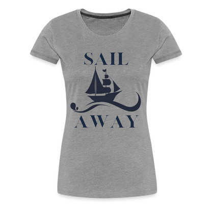 Frauen Premium T-Shirt - Sail away - Grau meliert