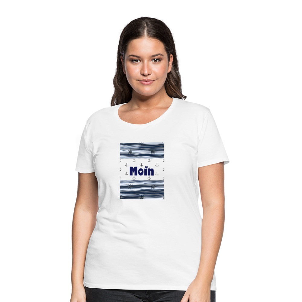 Frauen Premium T-Shirt - Moin Streifen - weiß