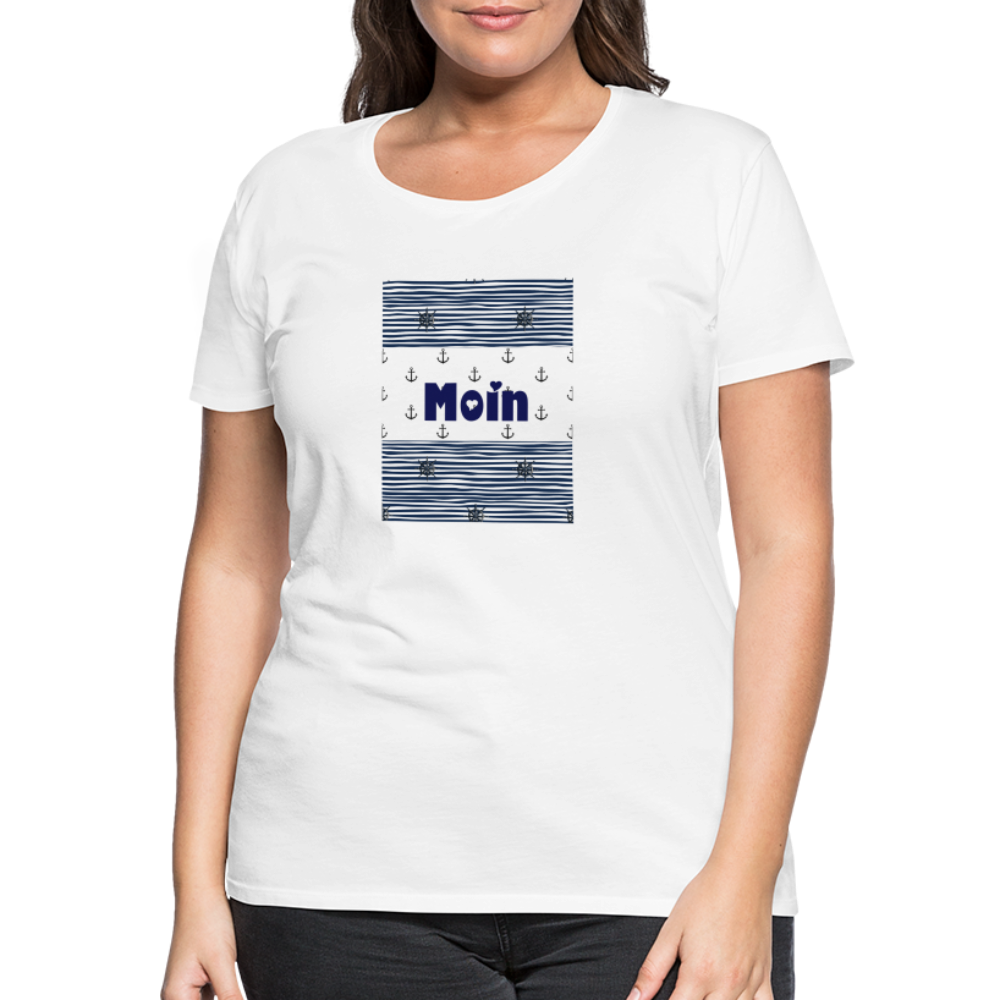 Frauen Premium T-Shirt - Moin Streifen - weiß