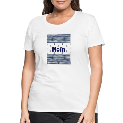 Frauen Premium T-Shirt - Moin Streifen - weiß