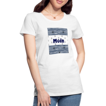 Frauen Premium T-Shirt - Moin Streifen - weiß