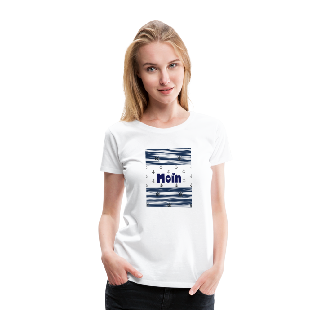 Frauen Premium T-Shirt - Moin Streifen - weiß