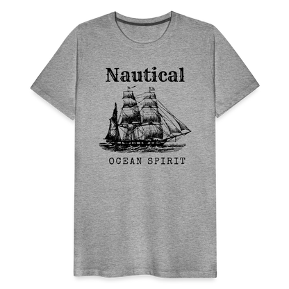 Männer Premium T-Shirt - Nautical Ocean Spirit - Grau meliert