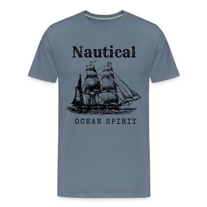 Männer Premium T-Shirt - Nautical Ocean Spirit - Blaugrau