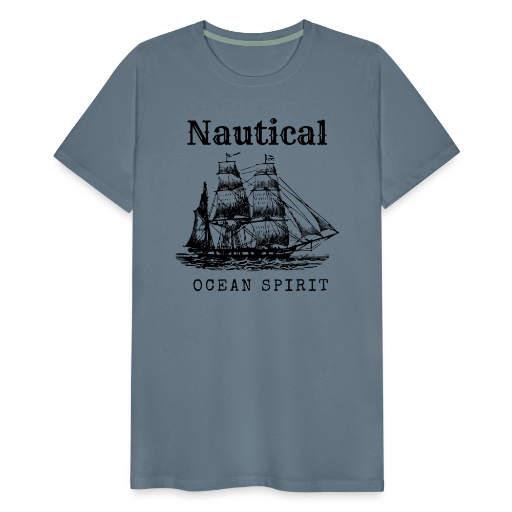 Männer Premium T-Shirt - Nautical Ocean Spirit - Blaugrau