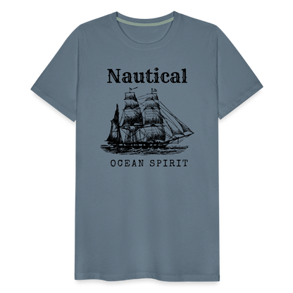 Männer Premium T-Shirt - Nautical Ocean Spirit - Blaugrau