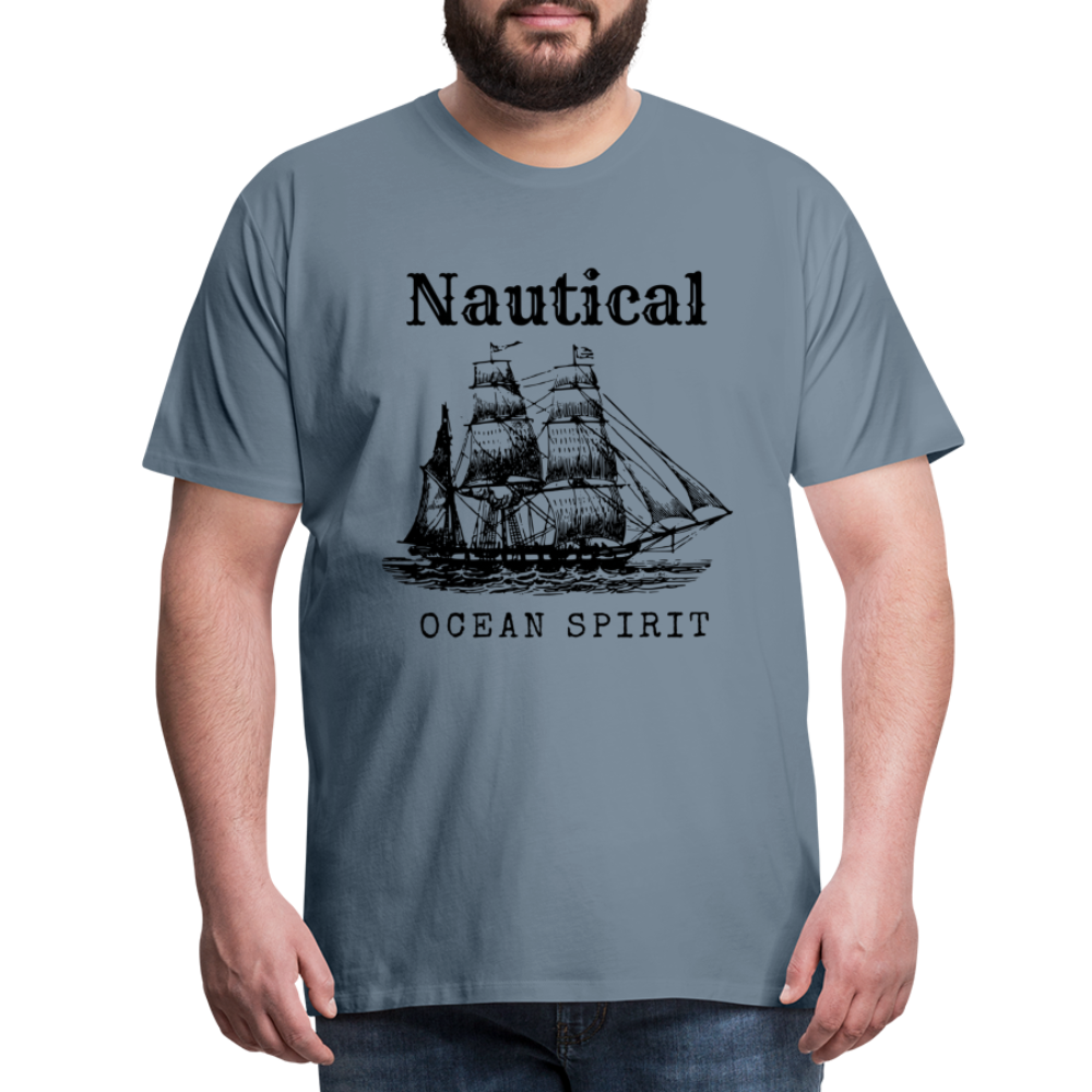 Männer Premium T-Shirt - Nautical Ocean Spirit - Blaugrau