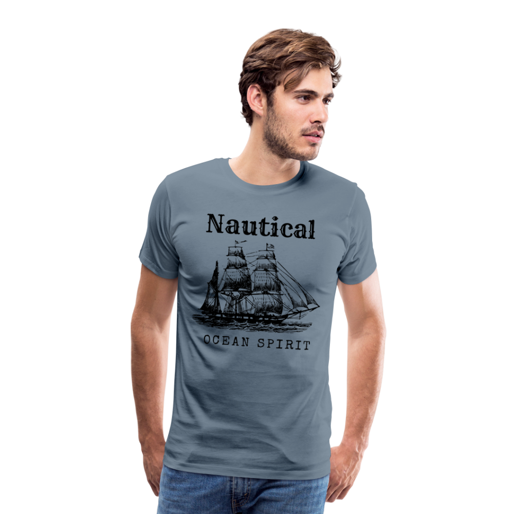 Männer Premium T-Shirt - Nautical Ocean Spirit - Blaugrau