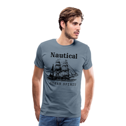 Männer Premium T-Shirt - Nautical Ocean Spirit - Blaugrau