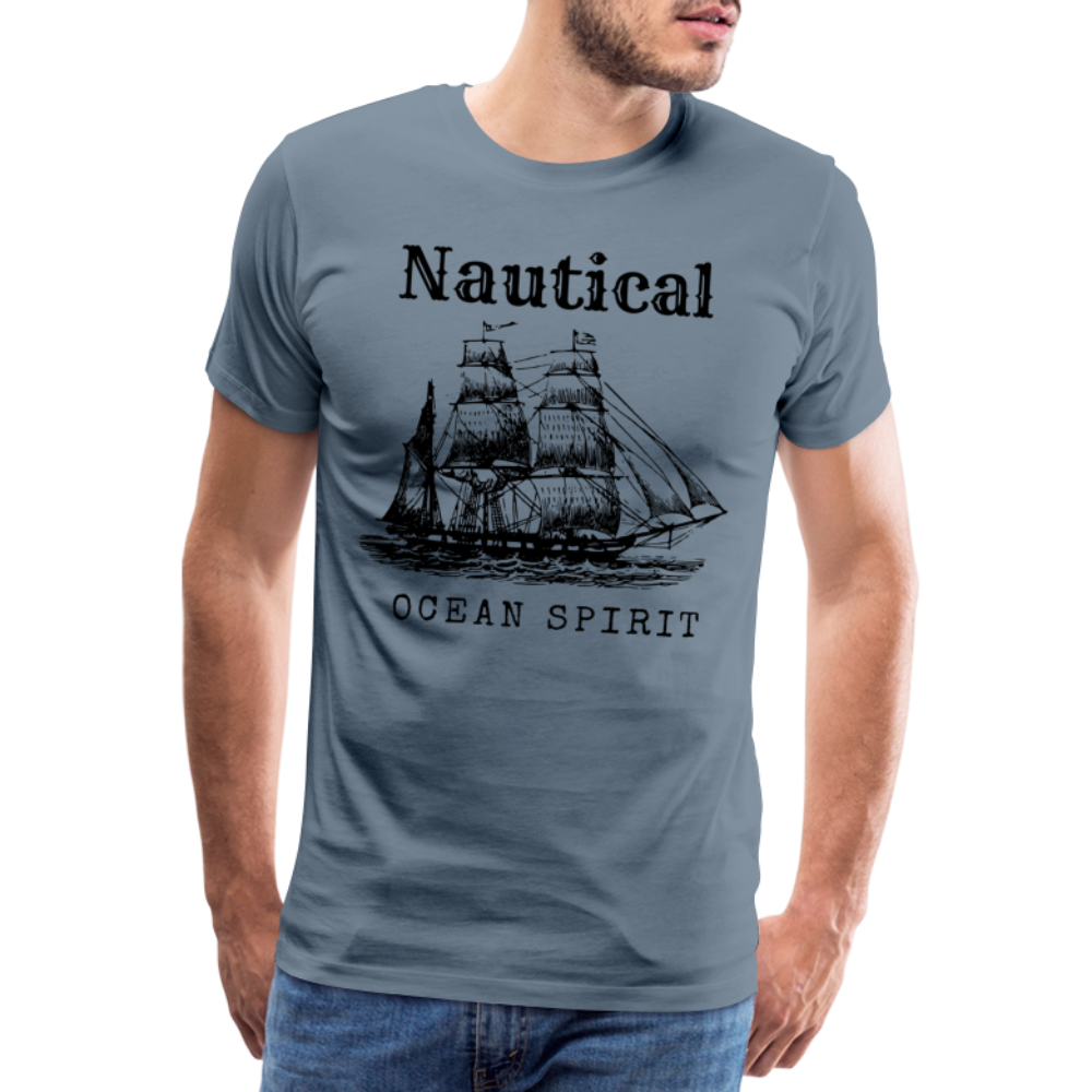 Männer Premium T-Shirt - Nautical Ocean Spirit - Blaugrau